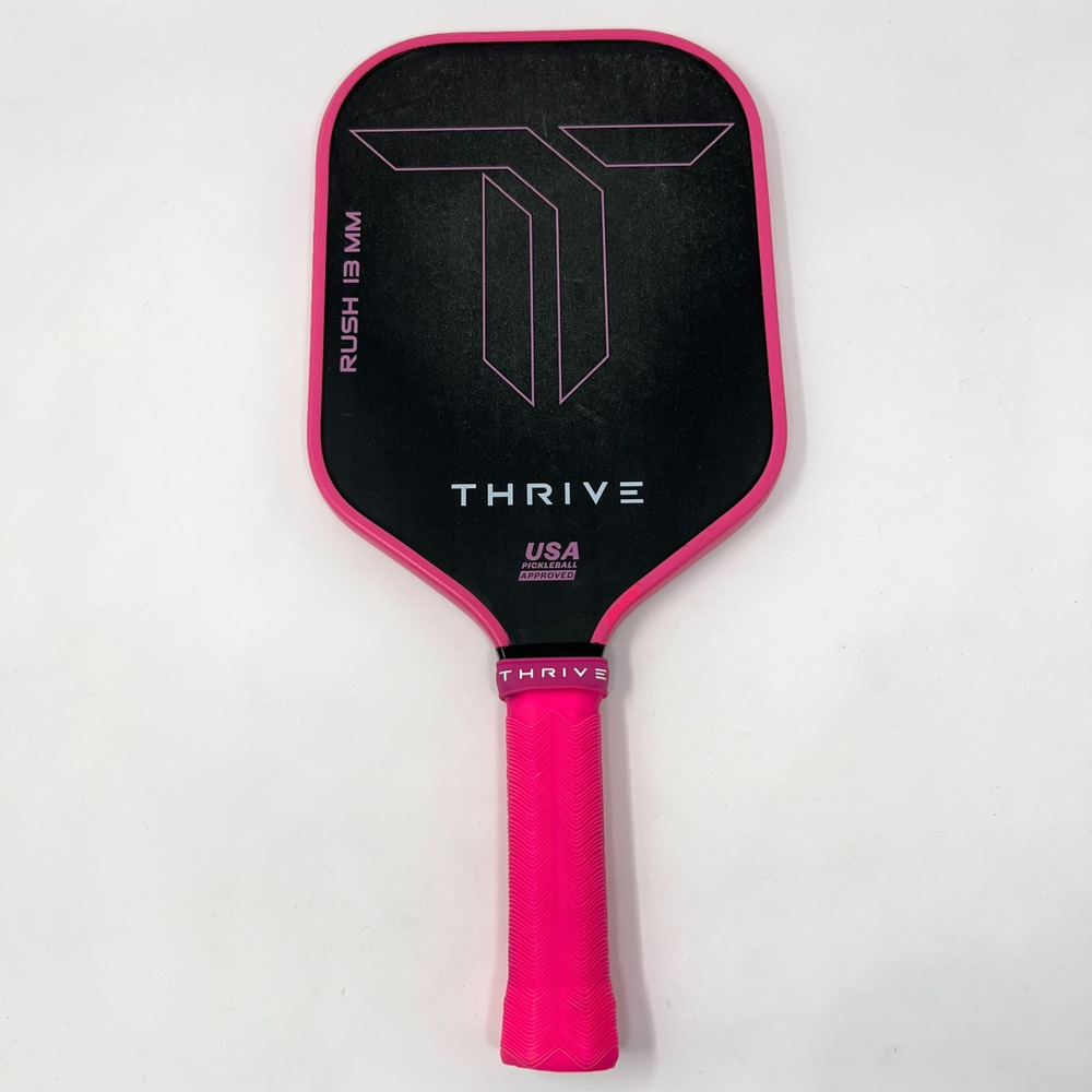 Thrive Rush 13 MM Pink Pickleball Paddle Carbon Fiber Thermoformed USA Approved